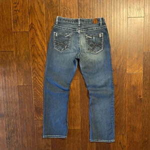 BKE Drew Boot Cut Thick Stitch Denim Blue Jeans